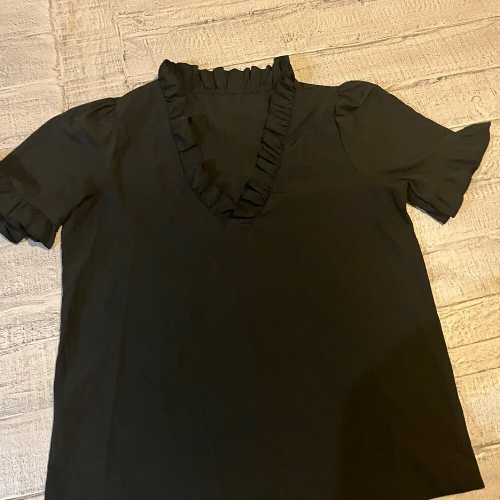 Black Short Sleeve Blouse